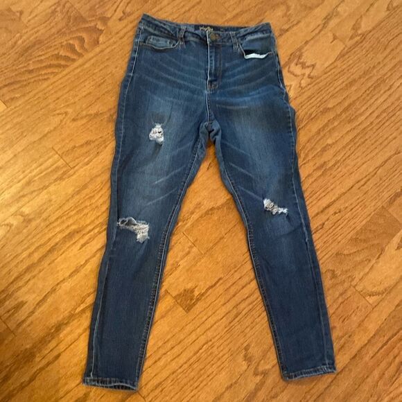 Indigo Rein size 13/30 jeans- curvy fit - distressed front - Picture 1 of 10